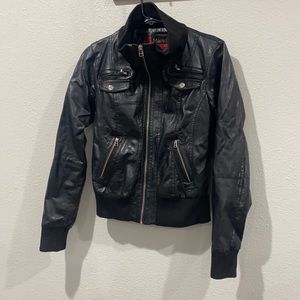Black Pleather Moro Jacket